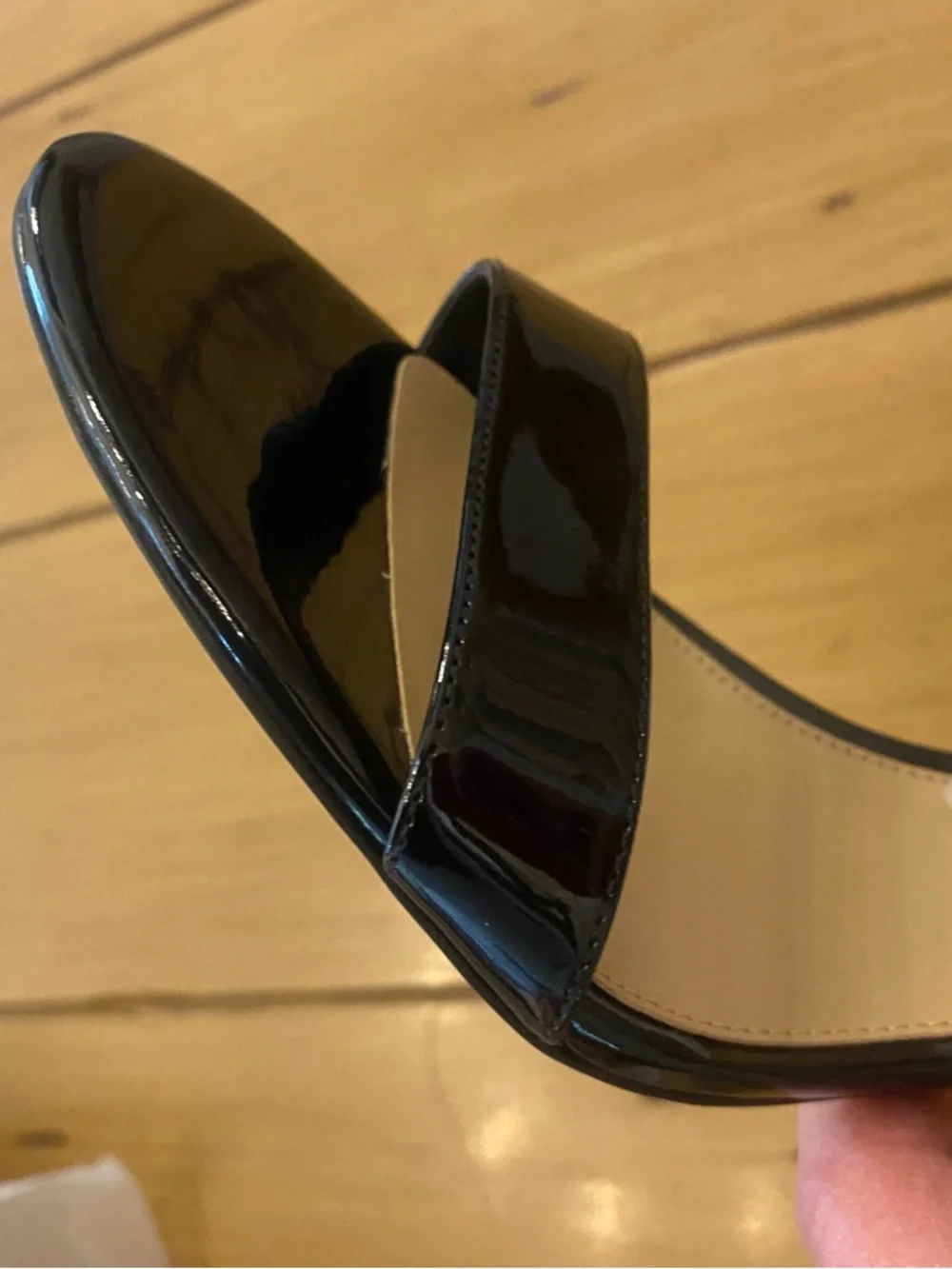 Michael Kors Women  Black Patent Ankle Strap Simone Mid Heel Stiletto New Size 9 - Picture 6 of 10